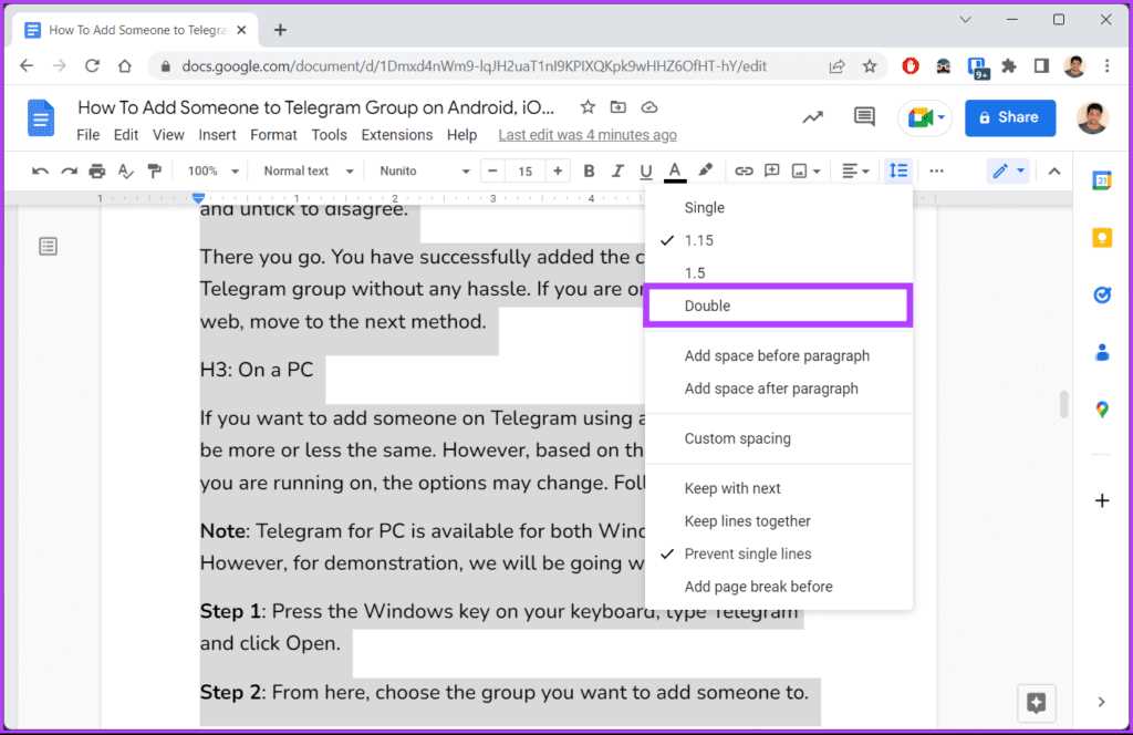 How to Double Space in Google Docs Step-by-Step Guide