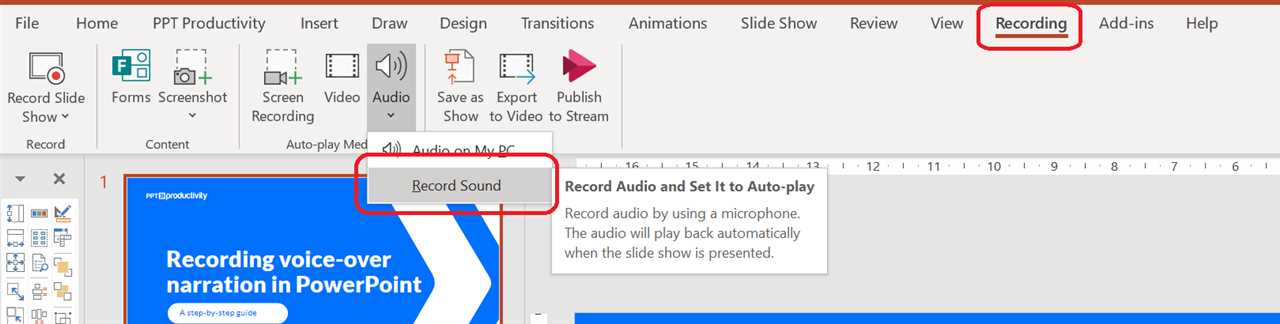 Adding Audio to Your Slide