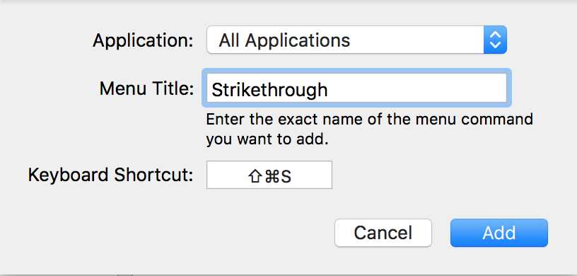 How to use the strikethrough shortcut on Mac