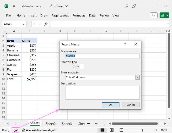 How to Use and Customize the Status Bar in Excel