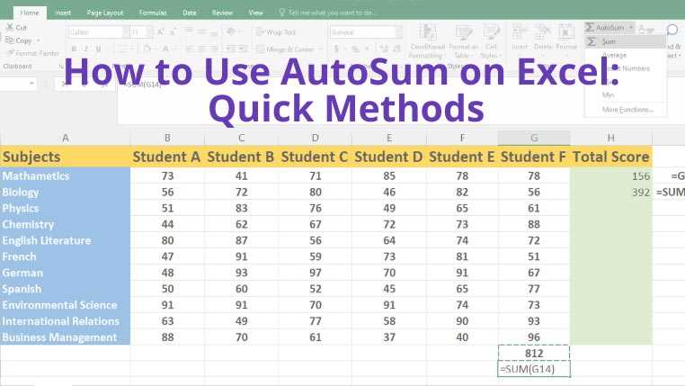 5. Using Autosum with Filtered Data