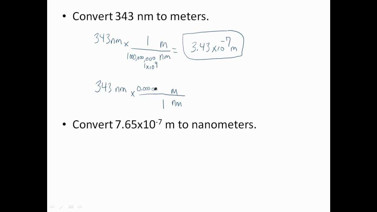 Nanometer to Meter Conversion How to Convert Nanometers to Meters