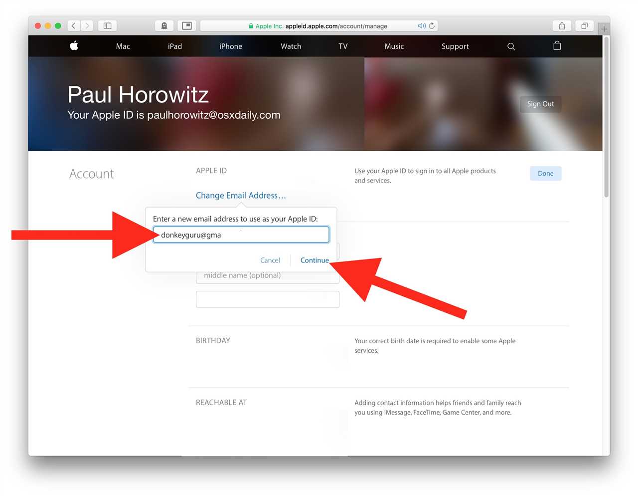 Section 2: Changing Your iCloud Email Address